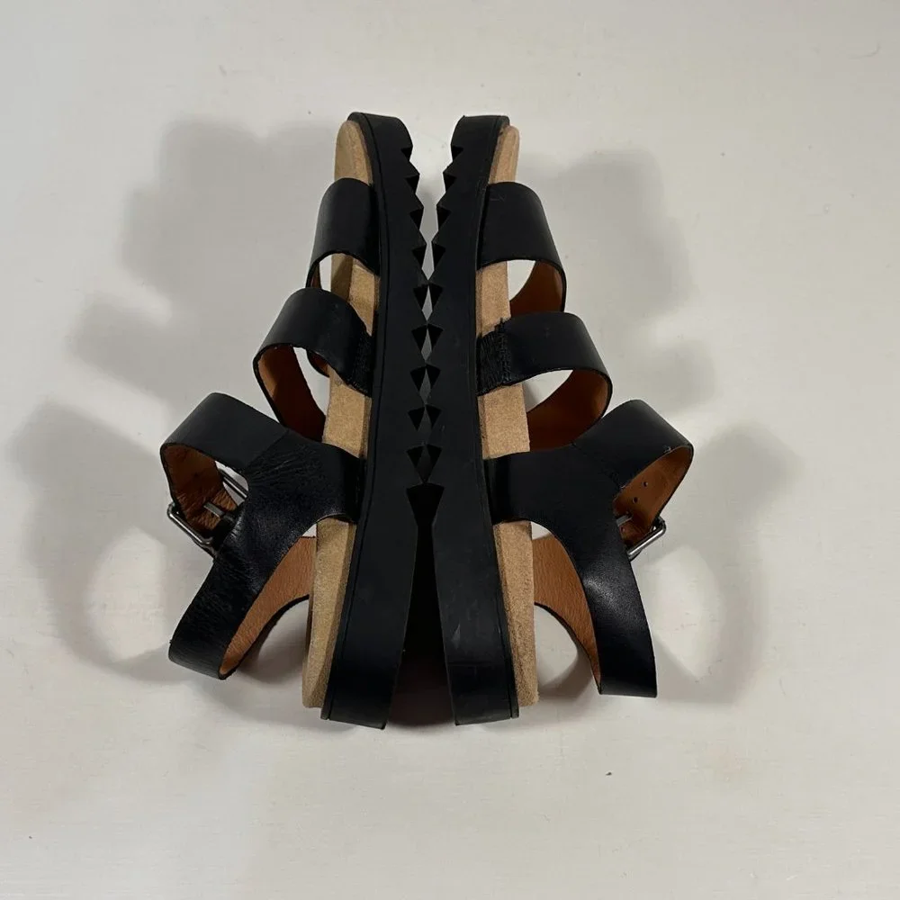 Madewell The Addie Black Leather Comfort Sandals Women Size 7 - Picture 6 of 9